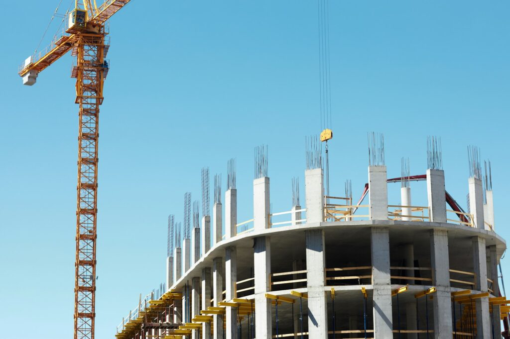 Building under construction in the city